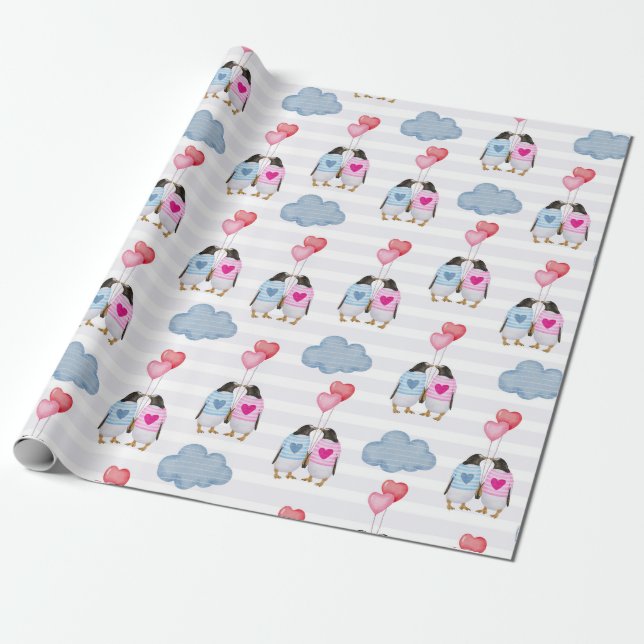 Pinguine Wrapping Paper Geschenkpapier (Ungerollt)