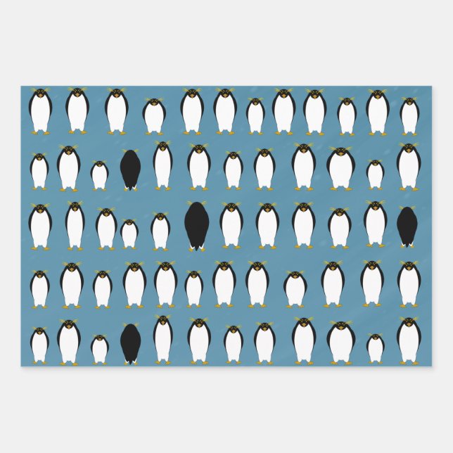 Pinguine Wrapping Paper Sheets Geschenkpapier Set (Vorderseite)