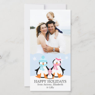 Pinguinfamilie Feiertagskarte