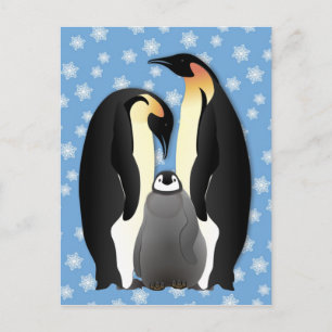 Pinguinfamilie Postkarte