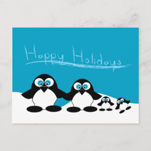 Pinguinfamilie Postkarte