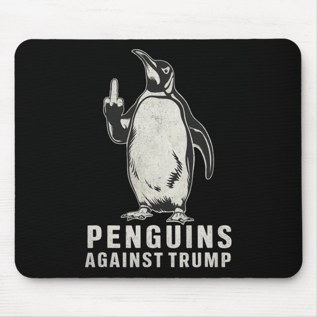 Pinguinflossen hoch Mittelfinger Pinguine gegen Mousepad (Vorne)