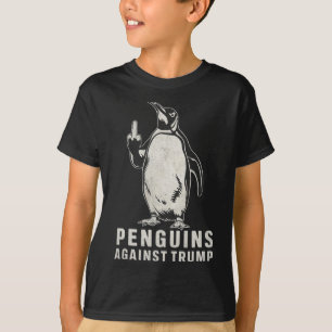 Pinguinflossen hoch mittlerer Finger Pinguine gege T-Shirt