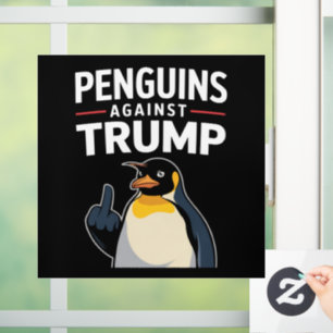 Pinguinflossen hoch Widerstehen Pinguinen gegen Tr Fensteraufkleber