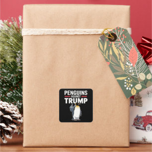 Pinguinflossen hoch Widerstehen Pinguinen gegen Tr Quadratischer Aufkleber