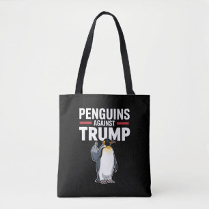 Pinguinflossen rauf trotzen Pinguinen gegen Trump