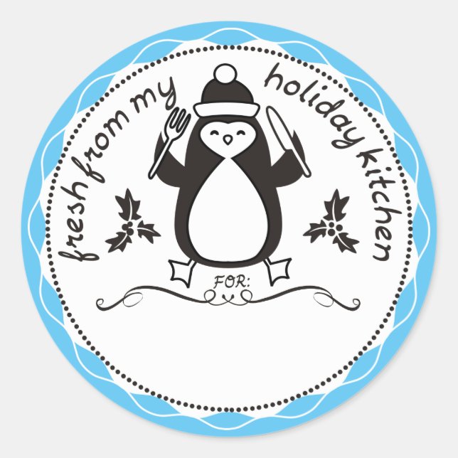 Pinguingabgabel in der Küche Runder Aufkleber (Vorderseite)