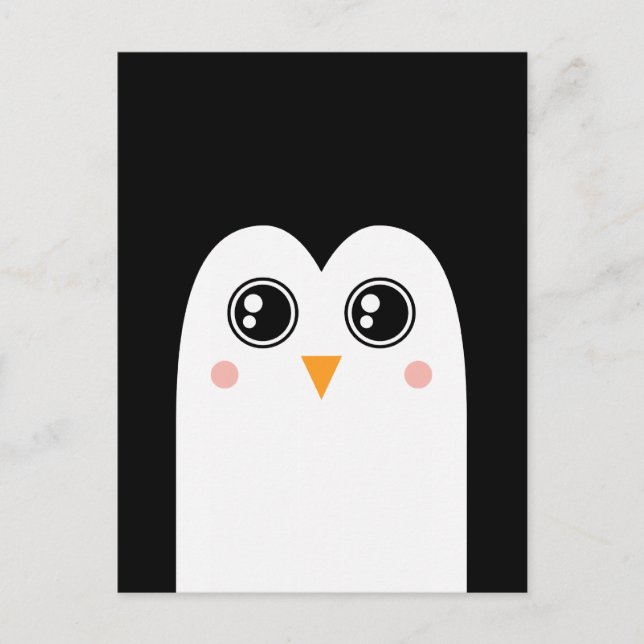Pinguingesicht mit Big Eyes Postcard Postkarte (Vorderseite)