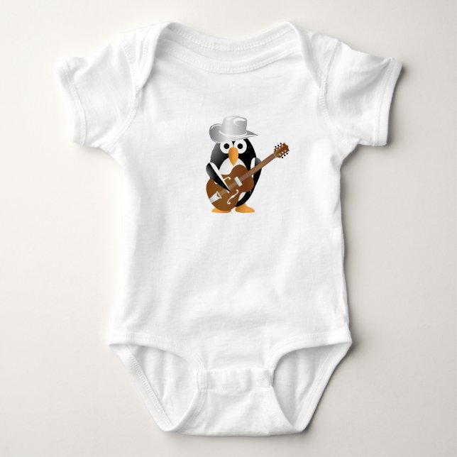 Pinguingitarrist Baby Strampler (Vorderseite)
