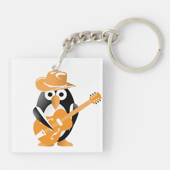 Pinguingitarrist Schlüsselanhänger (Rückseite)