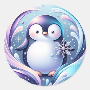 Pinguinkleber Runder Aufkleber