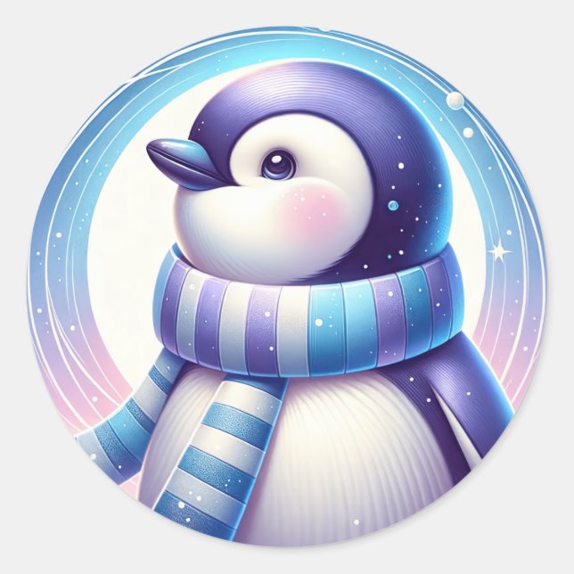 Pinguinkleber Runder Aufkleber (Vorderseite)