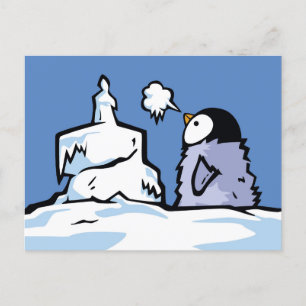 Pinguinküken-Geburtstagspostkarte Postkarte
