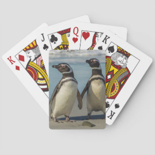 Pinguinpaar am Strand Spielkarten