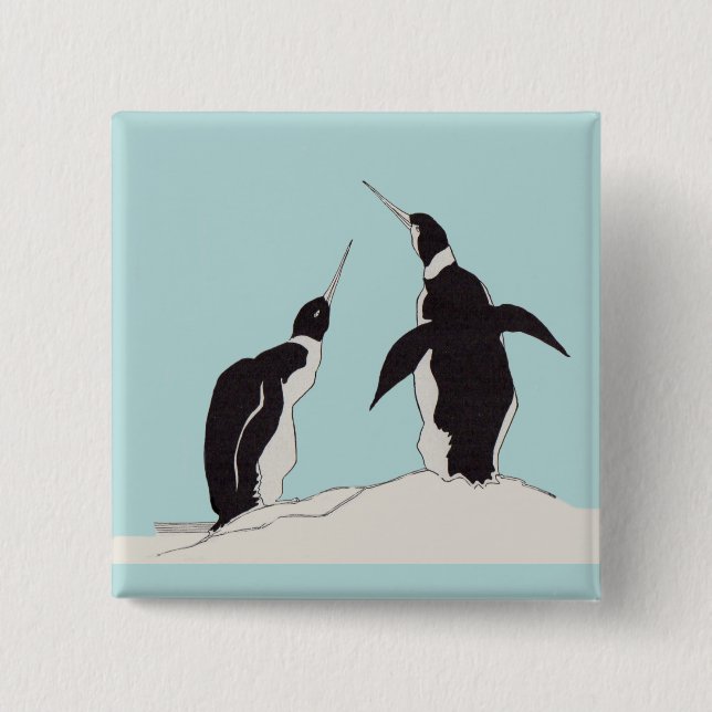 Pinguinpaar Button (Vorderseite)