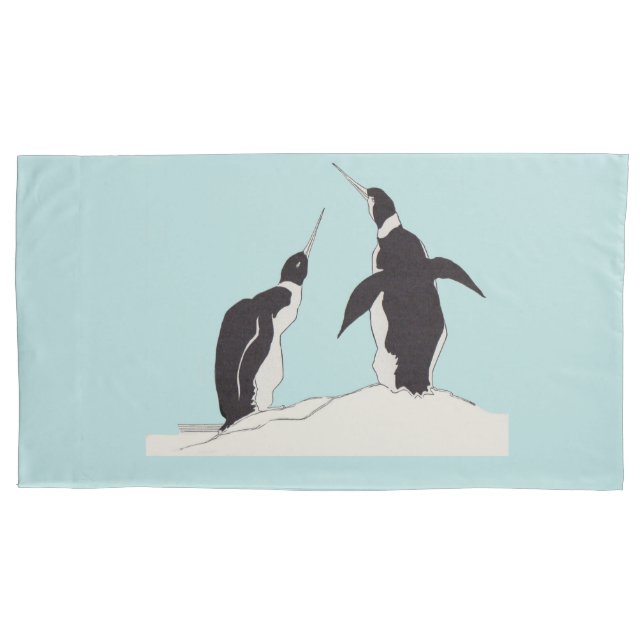 Pinguinpaar Kissenbezug (Vorderseite)