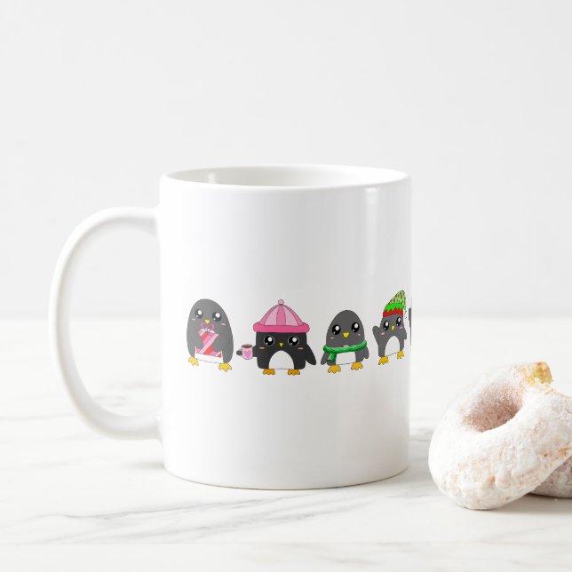 Pinguinparade Kaffeetasse (Mit Donut)
