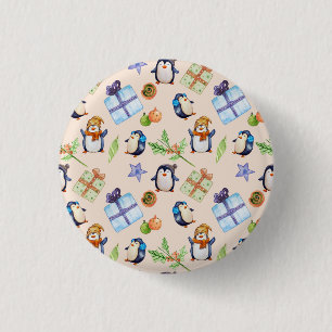 Pinguinparty – festlicher Winterspaß Button