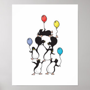 Pinguinpyramide Poster