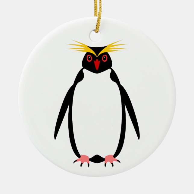 Pinguinrockhopper oder Makaroni Keramik Ornament (Vorne)