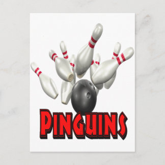 Pinguins Bowling Postkarte