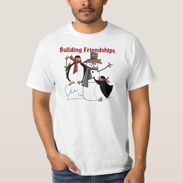 Pinguins Gebäude Freundschaftskleidung - Geschenke T-Shirt (Vorderseite)