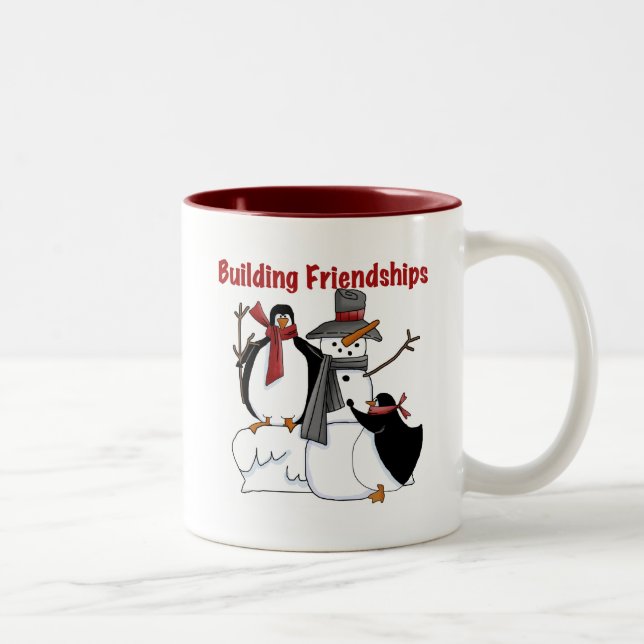 Pinguins Gebäude Freundschaftskleidung - Geschenke Zweifarbige Tasse (Rechts)