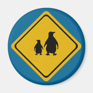 Pinguinstraßenschild Magnet