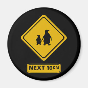 Pinguinstraßenschild Magnet