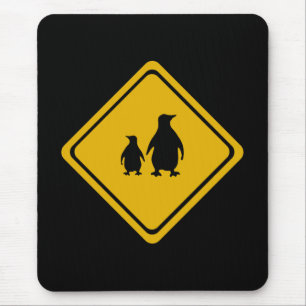Pinguinstraßenschild Mousepad