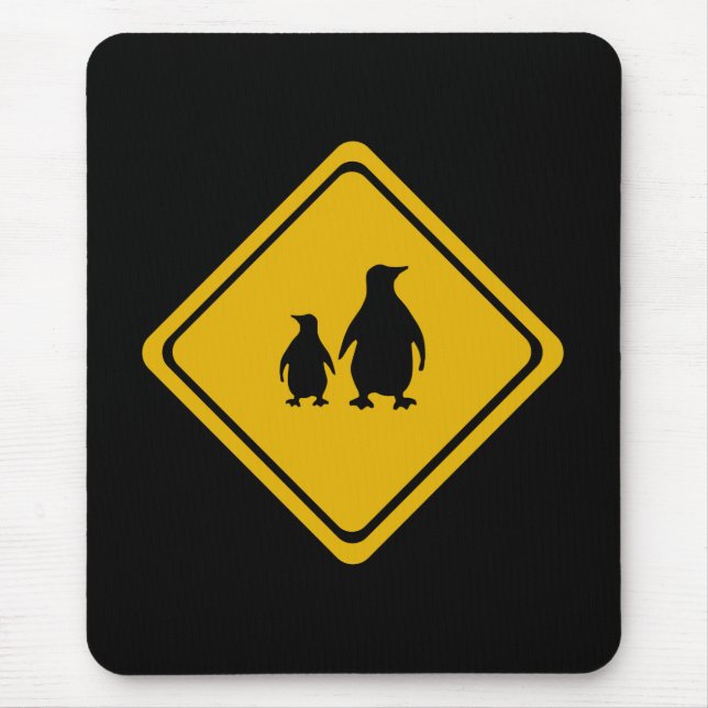 Pinguinstraßenschild Mousepad (Vorne)