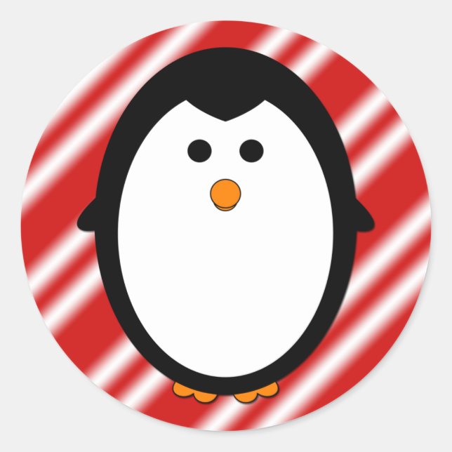 Pinguinstreifen Runder Aufkleber (Vorderseite)