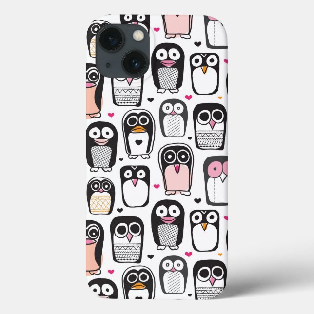Pinguinvogel-Illustrationshintergrund Case-Mate iPhone Hülle (Rückseite)
