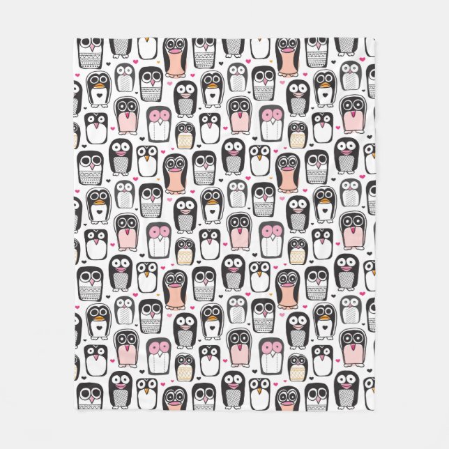 Pinguinvogel-Illustrationshintergrund Fleecedecke (Vorderseite)