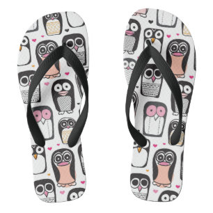 Pinguinvogel-Illustrationshintergrund Flip Flops