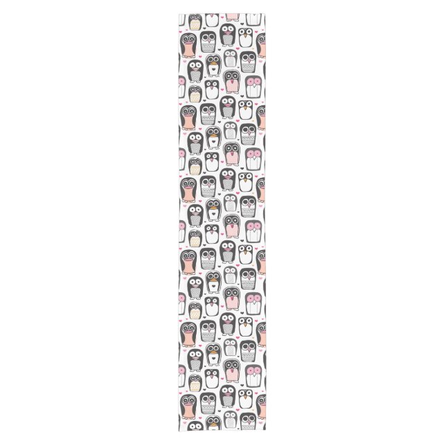 Pinguinvogel-Illustrationshintergrund Kurzer Tischläufer (Vorderseite)