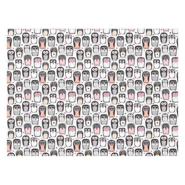 Pinguinvogel-Illustrationshintergrund Tischdecke (Vorderseite (Horizontal))