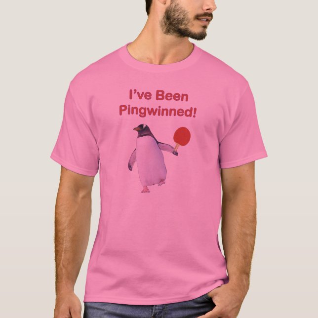 Pingwinned Pinguin-Klingeln Pong T-Shirt (Vorderseite)