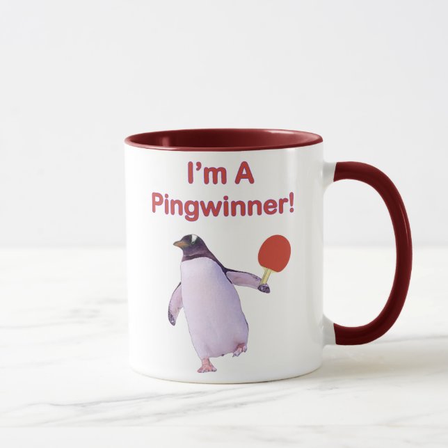 Pingwinner Pinguin-Klingeln Pong Tasse (Rechts)