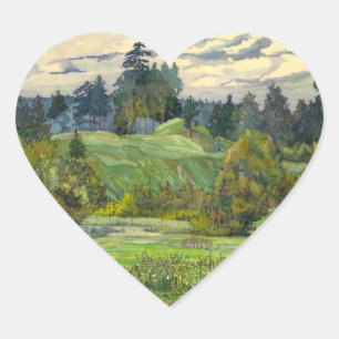 Pinien Herz-Aufkleber