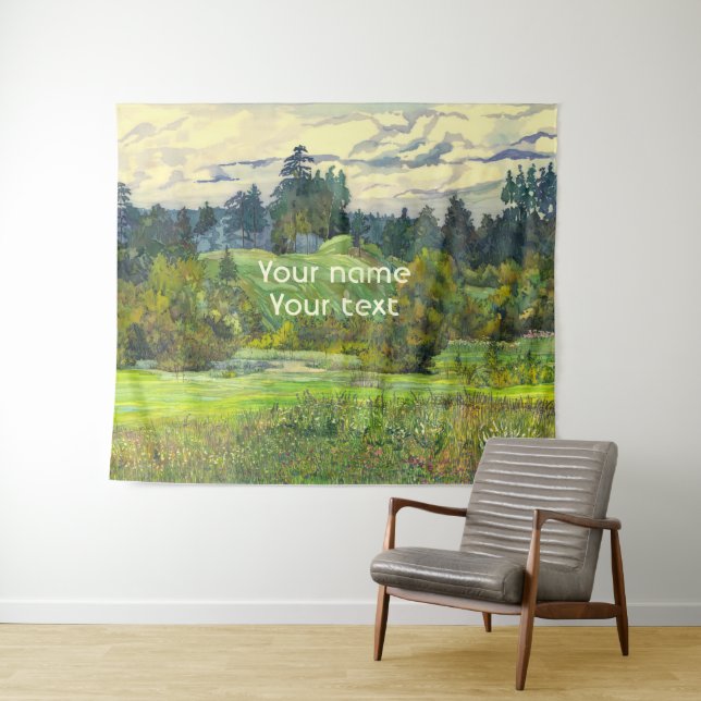 Pinien malen Wasserfarbe auf Seide Wandteppich (Beispiel (Horizontal))