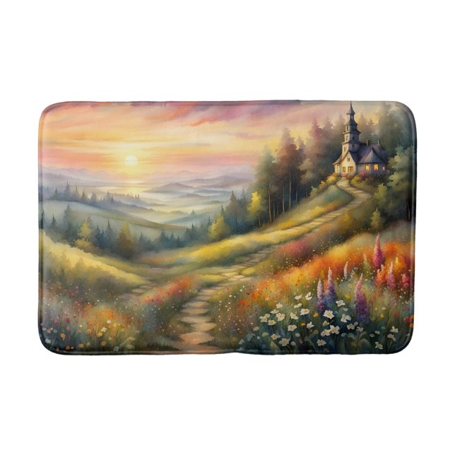 Pinienbäume im Wald Bath Mat Badematte (Vorderseite)