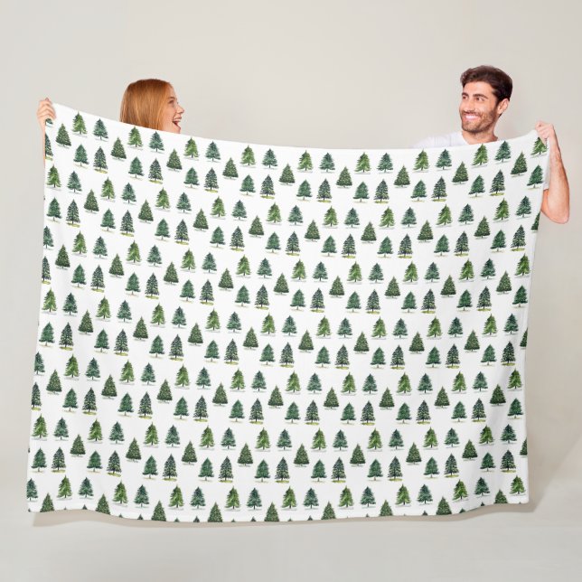 Pinienbäume Muster Weihnachten Grüne Farbe Fleecedecke (Beispiel)