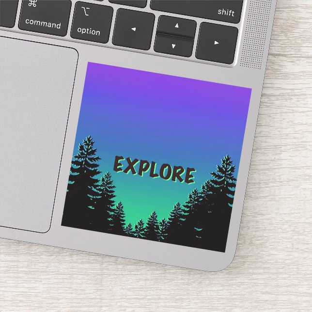 Pinienbäume Silhouette - erkunden Sie die herrlich Aufkleber (Detail)