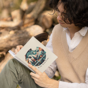 Pinienbäume und Berge, individuell anpassbar Notizblock