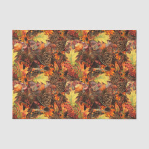 Pinienbäume und Herbstbänke Seidenpapier