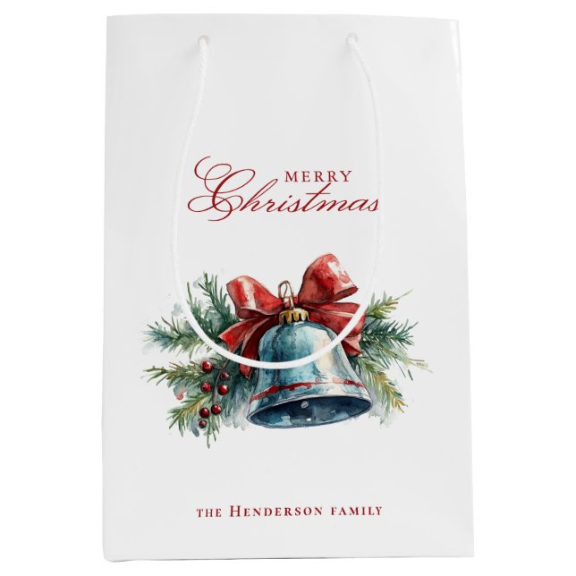 Pinienbrunnen und Individuelle Name der Weihnachts Mittlere Geschenktüte (Vorderseite)