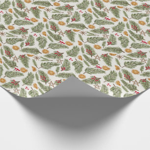 Pinienfrüchte, Berere, kandierte Orangen, Weihnach Geschenkpapier
