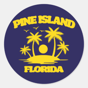Pinieninsel Florida Runder Aufkleber