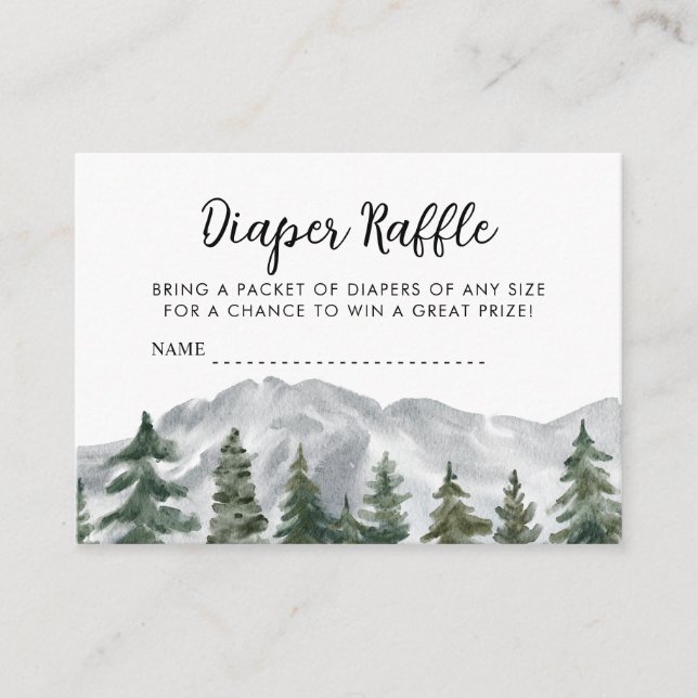 Pinienwald Berge Windeln Begleitkarte (Vorderseite)